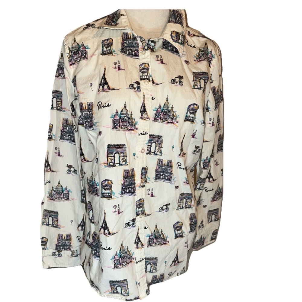 Talbots White Paris Shirt S Cotton Button